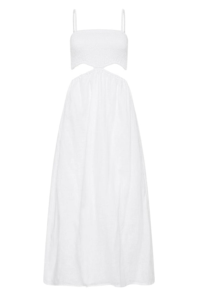 Tayari Midi Dress Plain White IL MEDITERRANEO Midi Dress