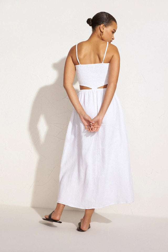 Tayari Midi Dress Plain White - Final Sale