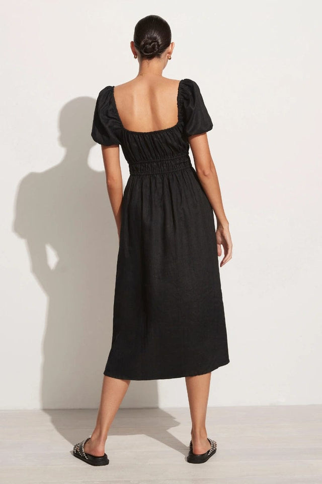 Terina Midi Dress Plain Black - Final Sale