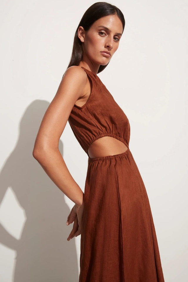 Trapani Midi Dress Plain Spice - Final Sale