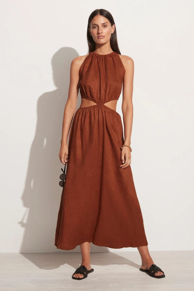 Trapani Midi Dress Plain Spice - Final Sale