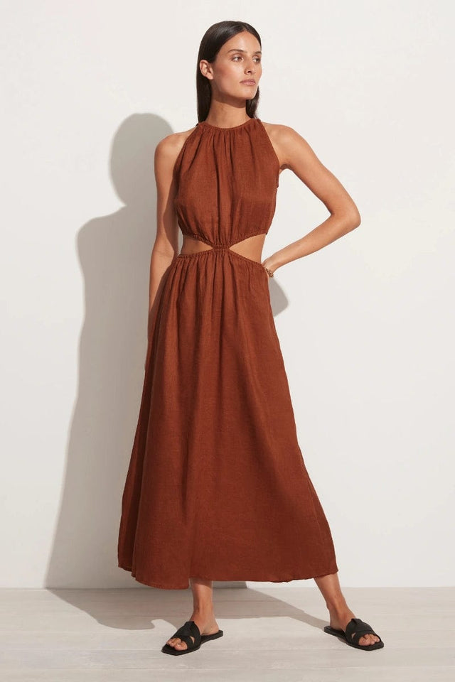 Trapani Midi Dress Plain Spice - Final Sale