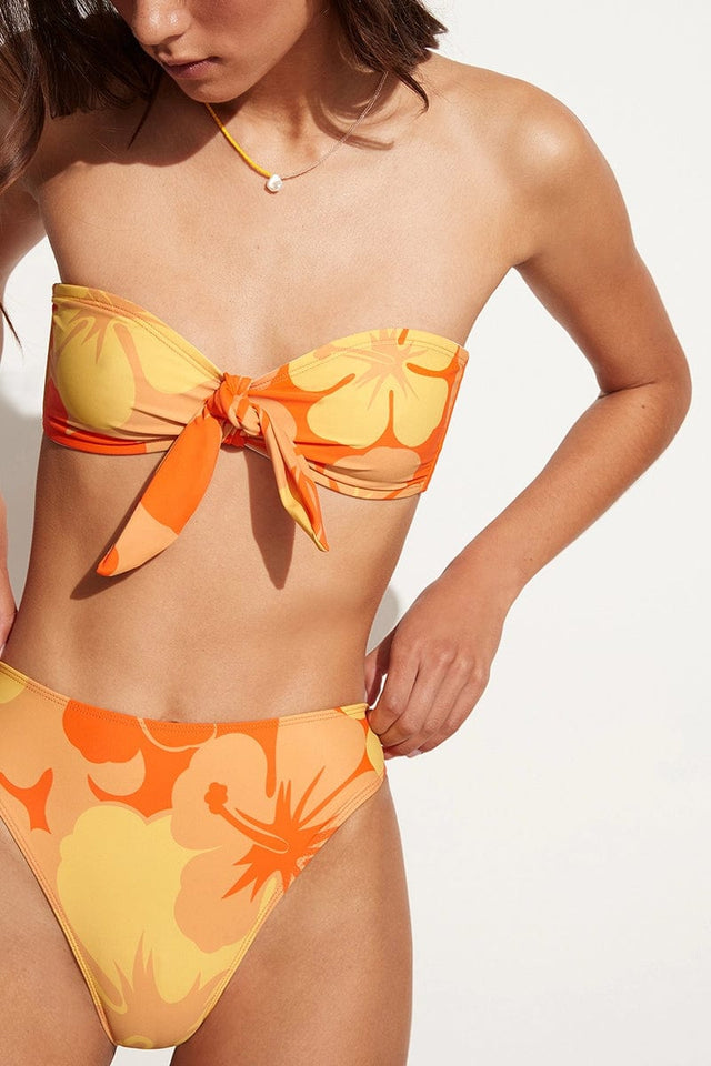 Tropiques Bikini Top Surfs Up Floral Print - Final Sale