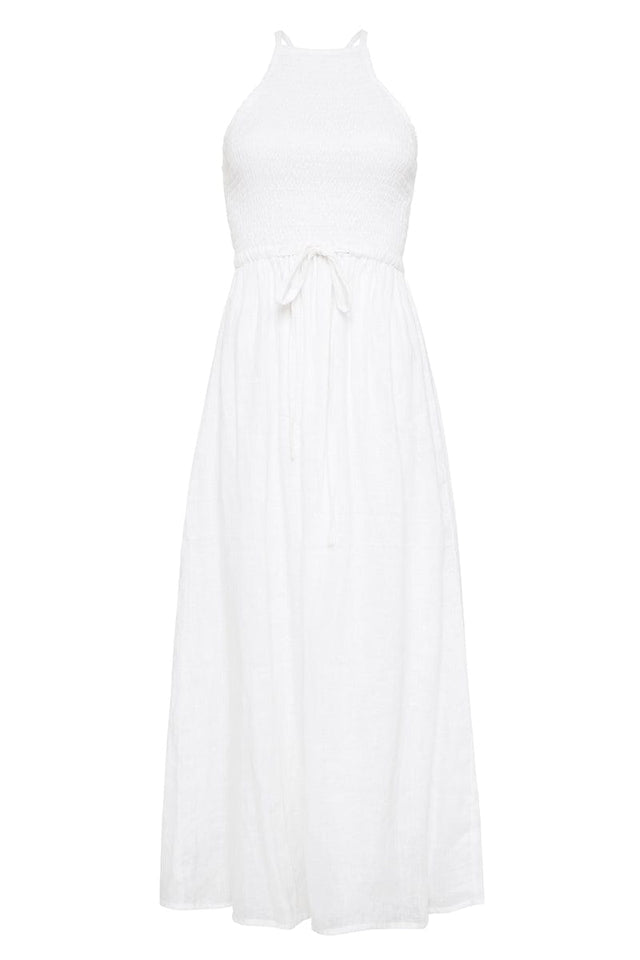 Valeria Midi Dress Plain White (Exclusive) IL MEDITERRANEO Midi Dress