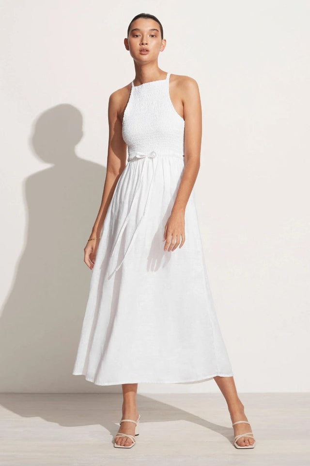 Valeria Midi Dress Plain White (Exclusive) - Final Sale