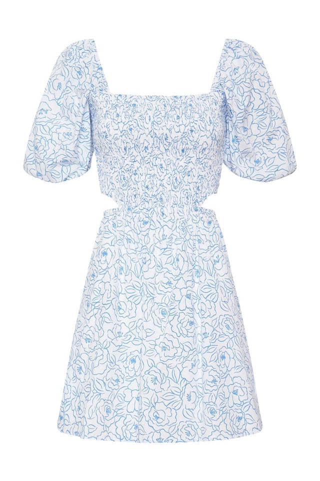 Vendita Mini Dress Martine Floral Print Blue IL MEDITERRANEO Mini Dress