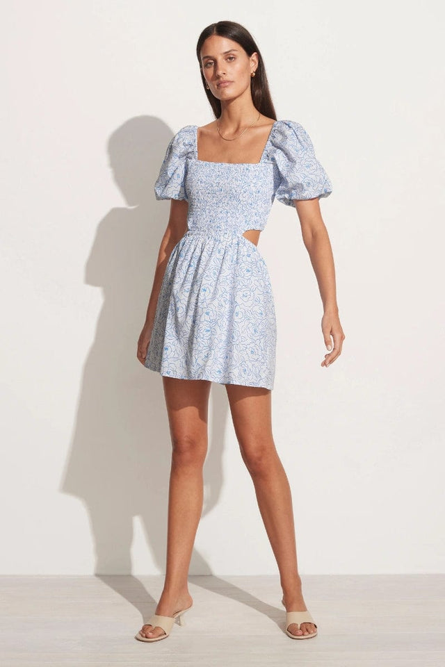 Vendita Mini Dress Martine Floral Print Blue - Final Sale