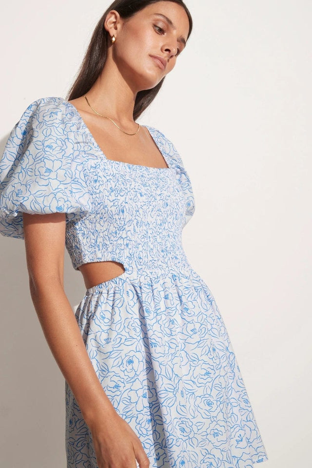 Vendita Mini Dress Martine Floral Print Blue - Final Sale