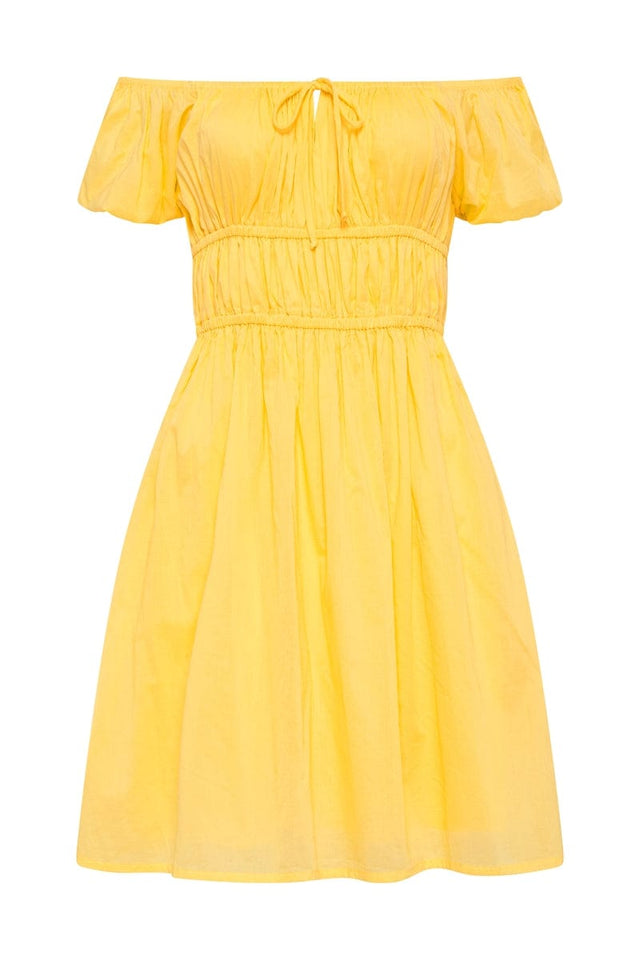 Viola Mini Dress Plain Lemon IL MEDITERRANEO Mini Dress