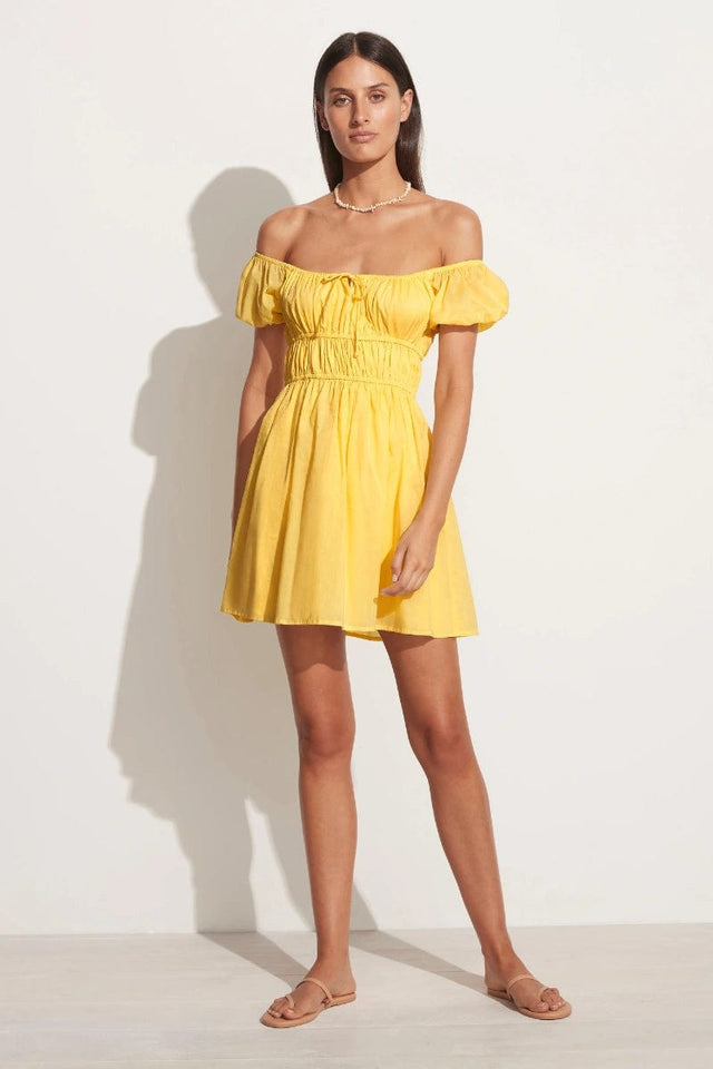 Viola Mini Dress Plain Lemon - Final Sale