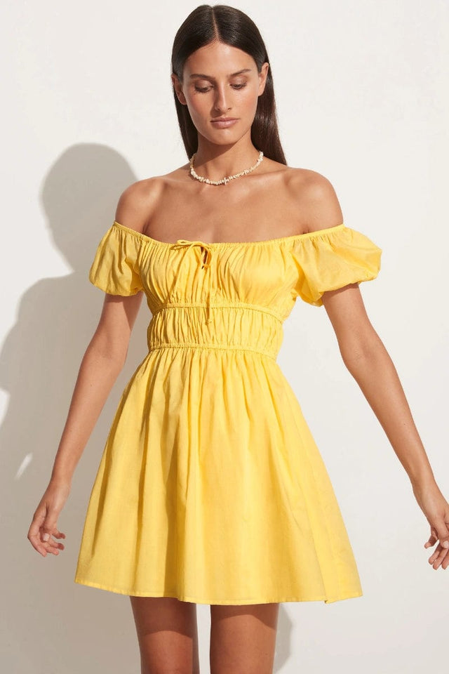 Viola Mini Dress Plain Lemon - Final Sale