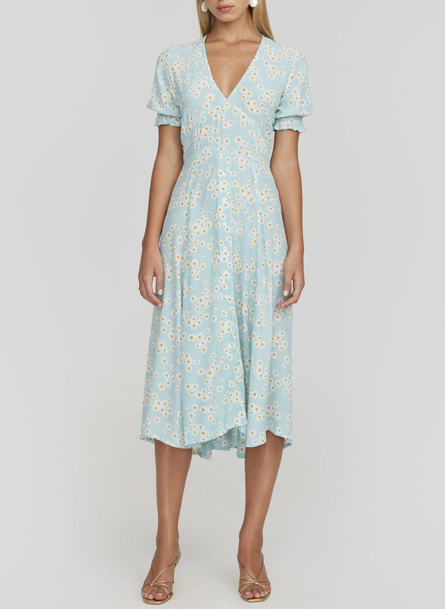 Zhoe Floral Print  Ari Midi Dress - Final Sale LA FEMME Midi Dress