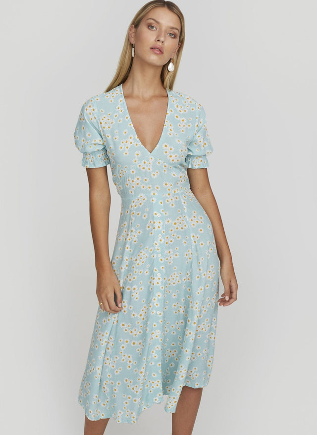 Zhoe Floral Print  Ari Midi Dress - Final Sale LA FEMME Midi Dress